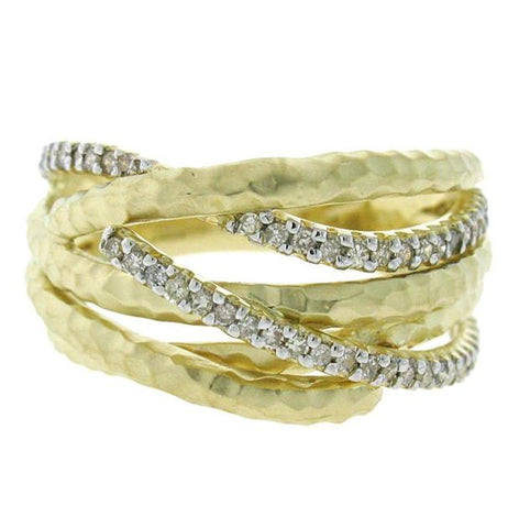 0.30 Ctw 14k Yellow Gold Diamond Bridge Ring
