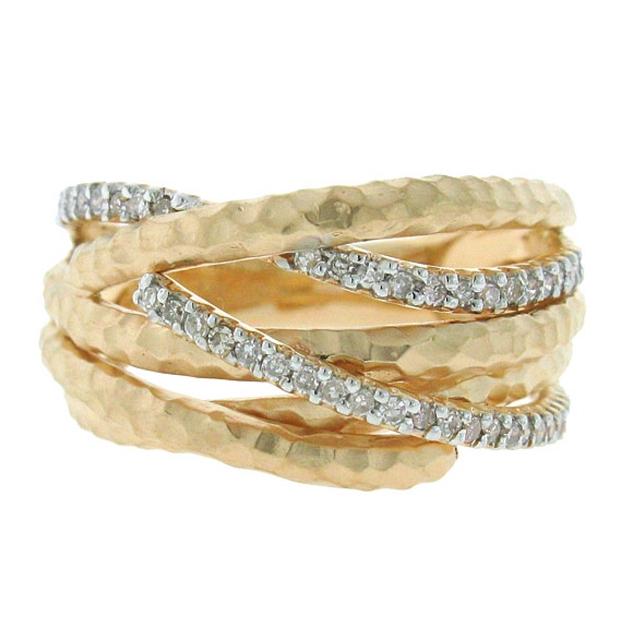 0.30 Ctw 14k Rose Gold Diamond Bridge Ring