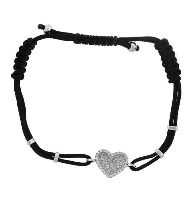 0.40 Ctw 14k White Gold Diamond Heart Bracelet