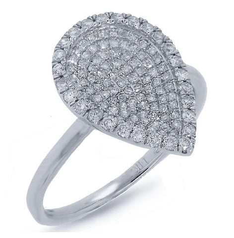 0.50 Ctw 14k White Gold Diamond Pave Womens Ring