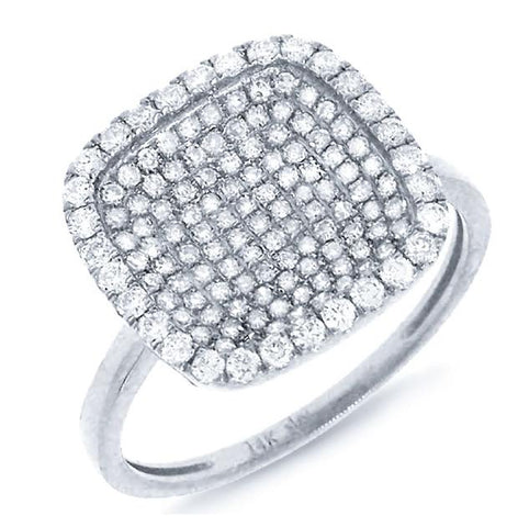 0.60 Ctw 14k White Gold Diamond Pave Womens Ring
