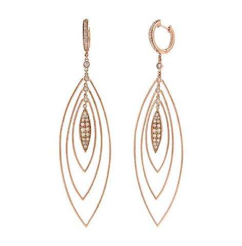 0.65 Ctw 14k Rose Gold Diamond Earring