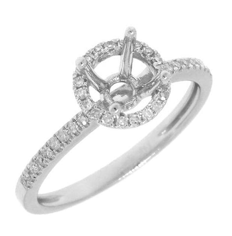 0.15 Ctw 14k White Gold Diamond Semi-mount Ring