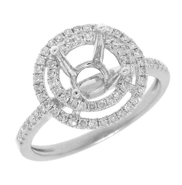 0.37 Ctw 14k White Gold Diamond Semi-mount Ring