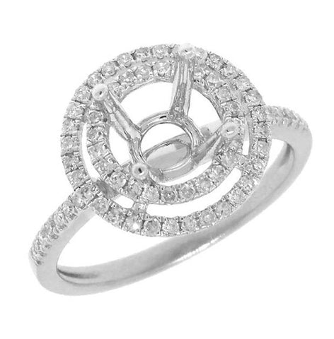 0.37 Ctw 14k White Gold Diamond Semi-mount Ring