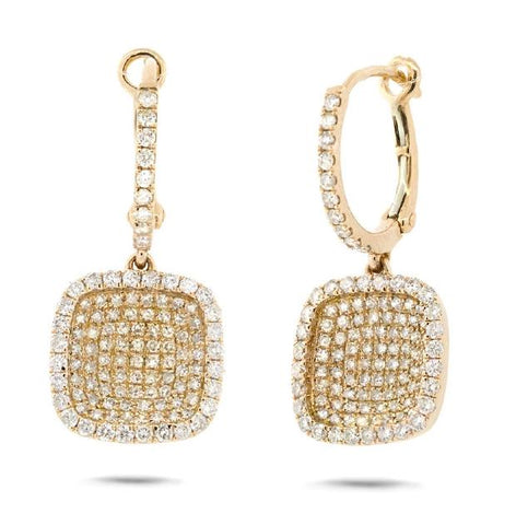 1.00 Ctw 14k Yellow Gold Diamond Pave Earring