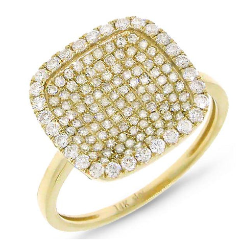 0.60 Ctw 14k Yellow Gold Diamond Pave Womens Ring