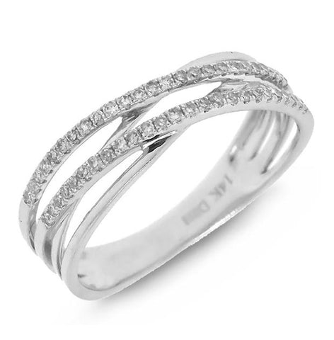 0.21 Ctw 14k White Gold Diamond Bridge Ring