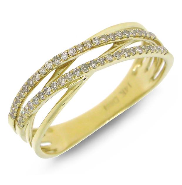 0.21 Ctw 14k Yellow Gold Diamond Bridge Ring