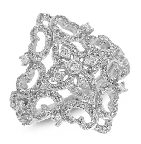 0.75 Ctw 14k White Gold Diamond Womens Ring