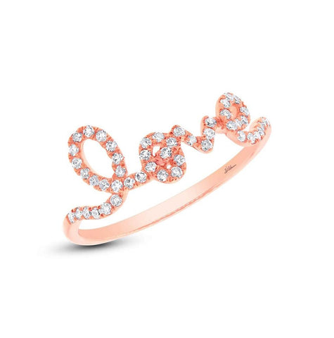0.28 Ctw 14k Rose Gold Diamond "love" Ring