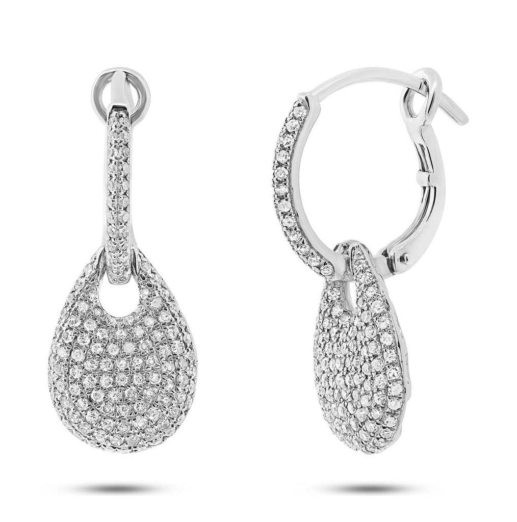 0.79 Ctw 14k White Gold Diamond Pave Earring