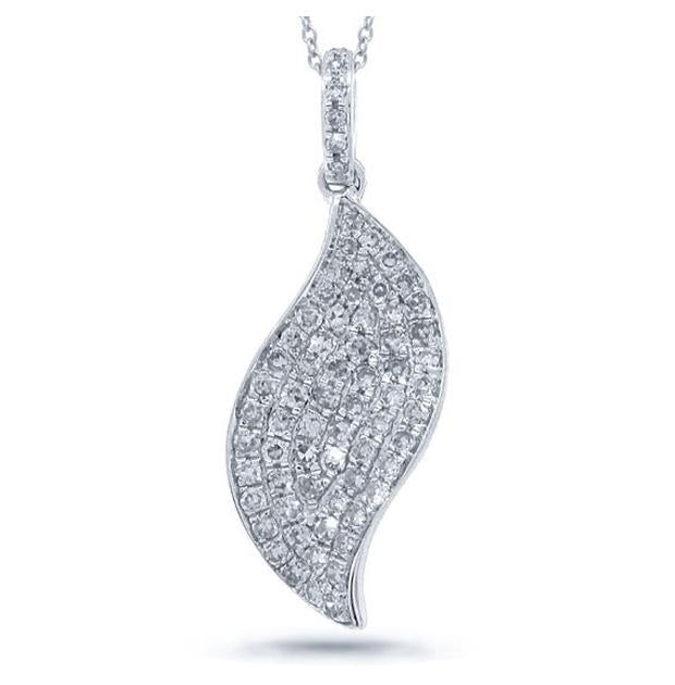 0.44 Ctw 14k White Gold Diamond Pendant Necklace With 18 Inch Chain