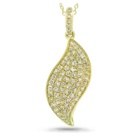 0.44 Ctw 14k Yellow Gold Diamond Pendant Necklace With 18 Inch Chain