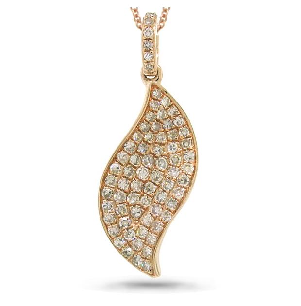 0.44 Ctw 14k Rose Gold Diamond Pendant Necklace With 18 Inch Chain