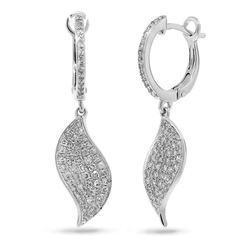 0.67 Ctw 14k White Gold Diamond Earring