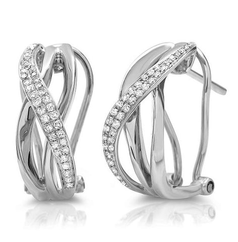 0.27 Ctw 14k White Gold Diamond Bridge Earring