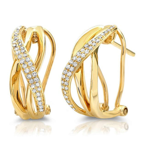 0.27 Ctw 14k Yellow Gold Diamond Bridge Earring