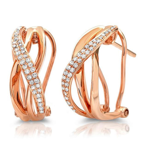 0.27 Ctw 14k Rose Gold Diamond Bridge Earring