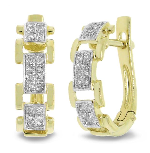 0.19 Ctw 14k Yellow Gold Diamond Link Earring