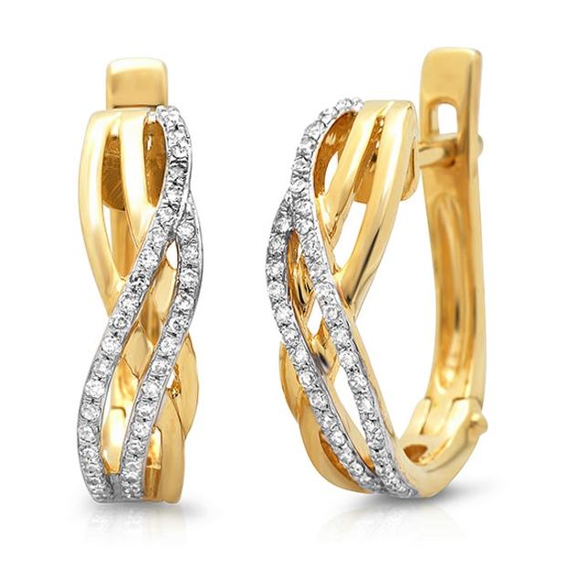 0.18 Ctw 14k Yellow Gold Diamond Earring