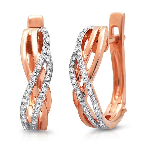 0.18 Ctw 14k Rose Gold Diamond Earring