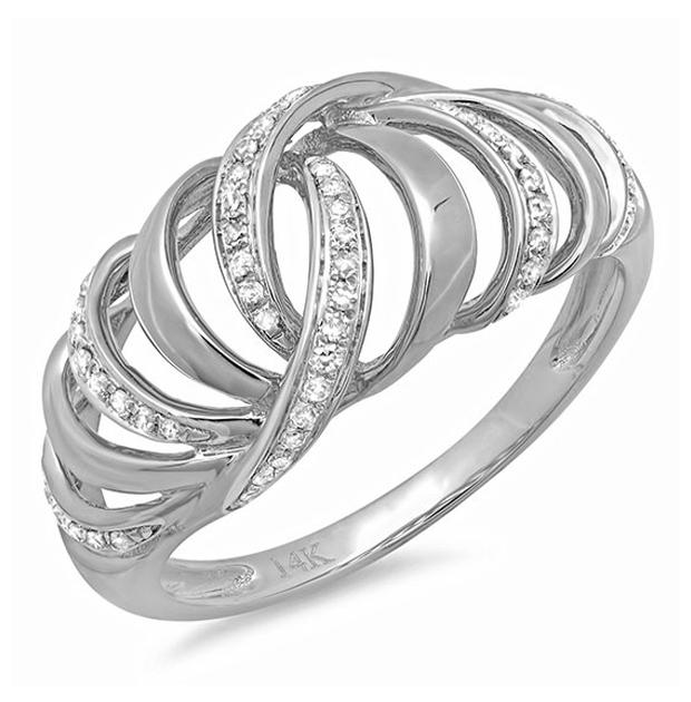 0.17 Ctw 14k White Gold Diamond Womens Ring