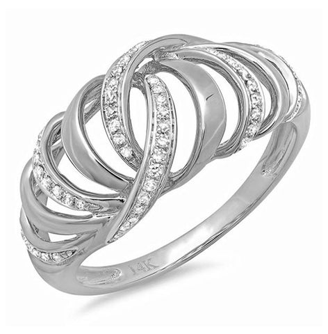 0.17 Ctw 14k White Gold Diamond Womens Ring