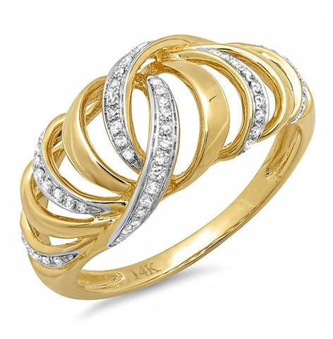 0.17 Ctw 14k Yellow Gold Diamond Womens Ring