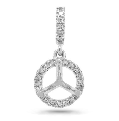 0.11 Ctw 14k White Gold Diamond Semi-mount Pendant Necklace With 18 Inch Chain