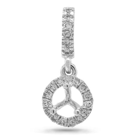 0.08 Ctw 14k White Gold Diamond Semi-mount Pendant Necklace With 18 Inch Chain