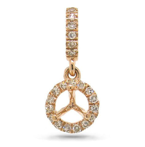 0.08 Ctw 14k Rose Gold Diamond Semi-mount Pendant Necklace With 18 Inch Chain