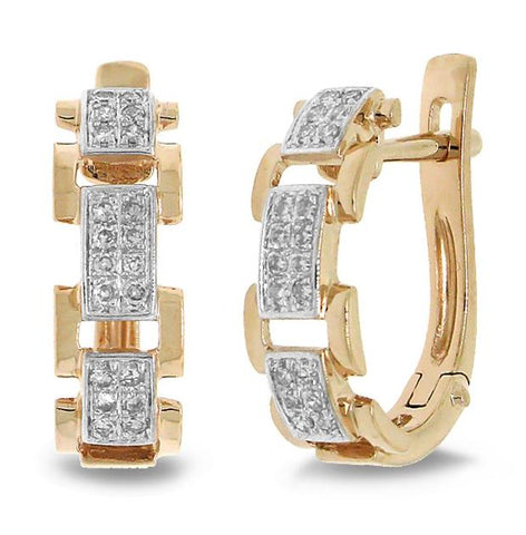 0.19 Ctw 14k Rose Gold Diamond Link Earring