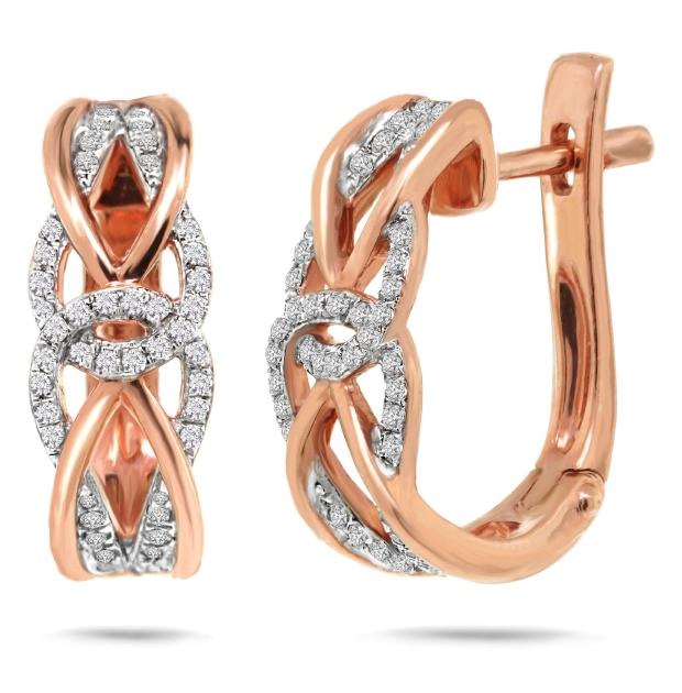 0.20 Ctw 14k Rose Gold Diamond Earring