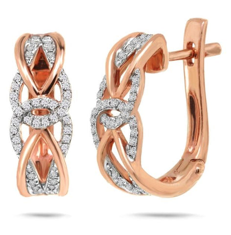 0.20 Ctw 14k Rose Gold Diamond Earring