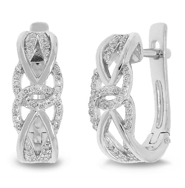 0.20 Ctw 14k White Gold Diamond Earring