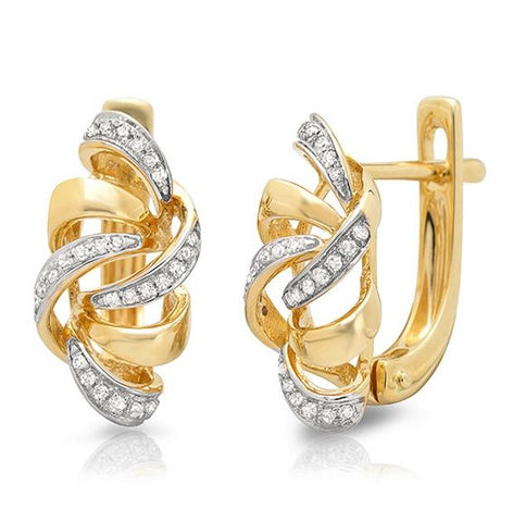 0.15 Ctw 14k Yellow Gold Diamond Earring