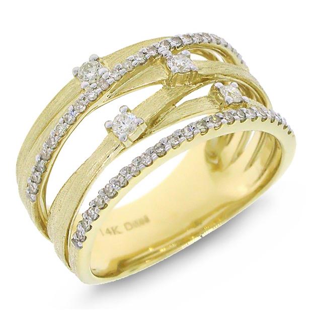 0.40 Ctw 14k Yellow Gold Diamond Bridge Ring