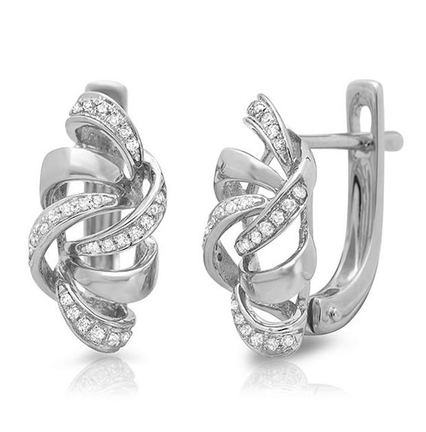 0.15 Ctw 14k White Gold Diamond Earring