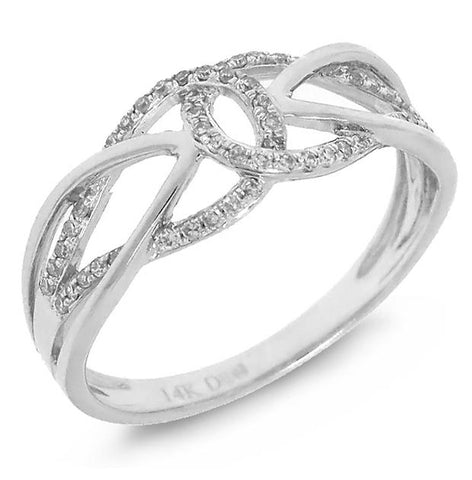 0.16 Ctw 14k White Gold Diamond Womens Ring
