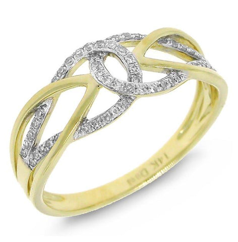 0.16 Ctw 14k Yellow Gold Diamond Womens Ring