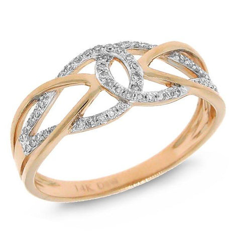 0.16 Ctw 14k Rose Gold Diamond Womens Ring
