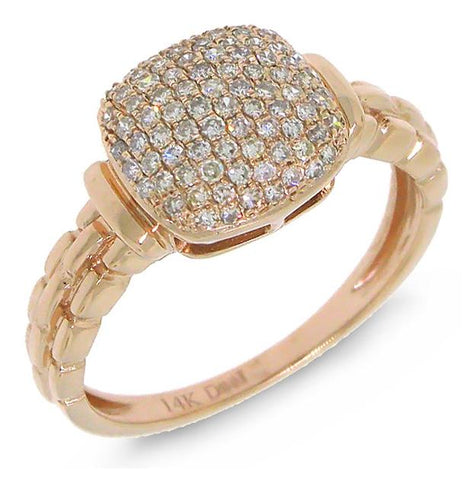 0.35 Ctw 14k Rose Gold Diamond Pave Womens Ring