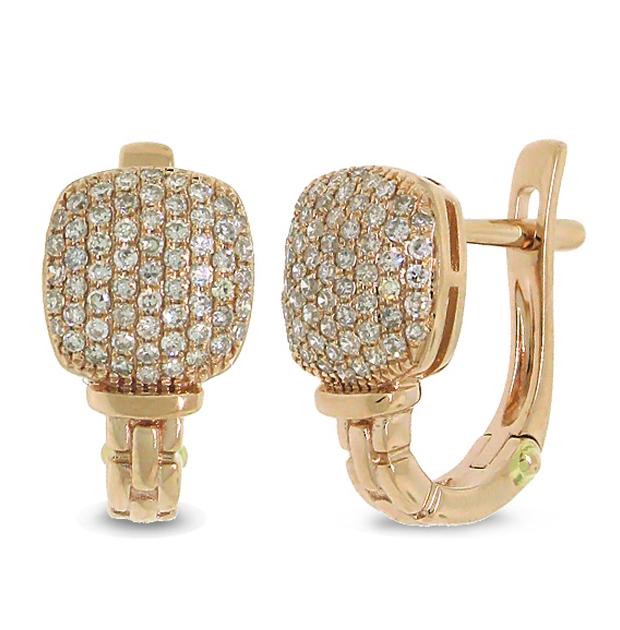 0.49 Ctw 14k Rose Gold Diamond Pave Earring