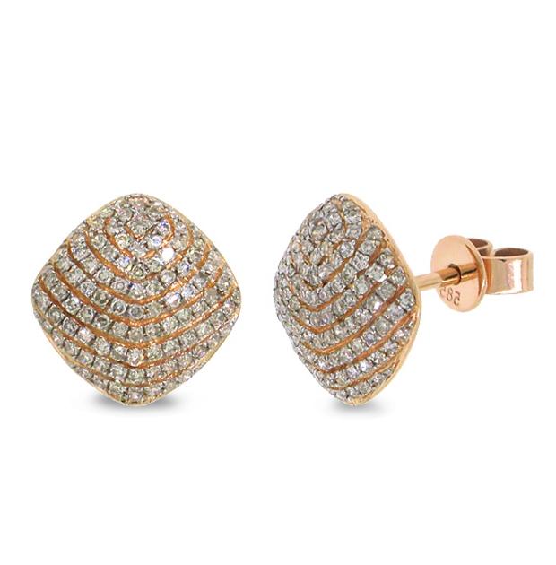 0.43 Ctw 14k Rose Gold Diamond Pave Earring