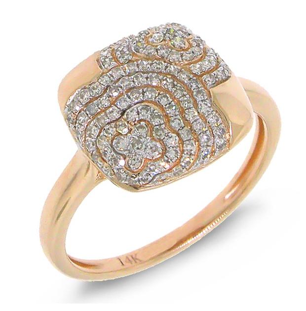 0.33 Ctw 14k Rose Gold Diamond Womens Ring