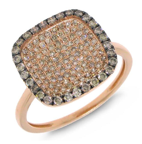 0.60 Ctw 14k Rose Gold White And Champagne Diamond Ring