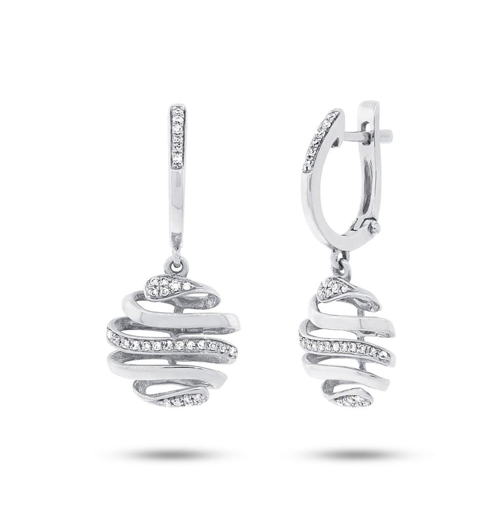 0.20 Ctw 14k White Gold Diamond Earring