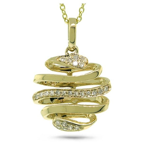 0.08 Ctw 14k Yellow Gold Diamond Pendant Necklace With 18 Inch Chain