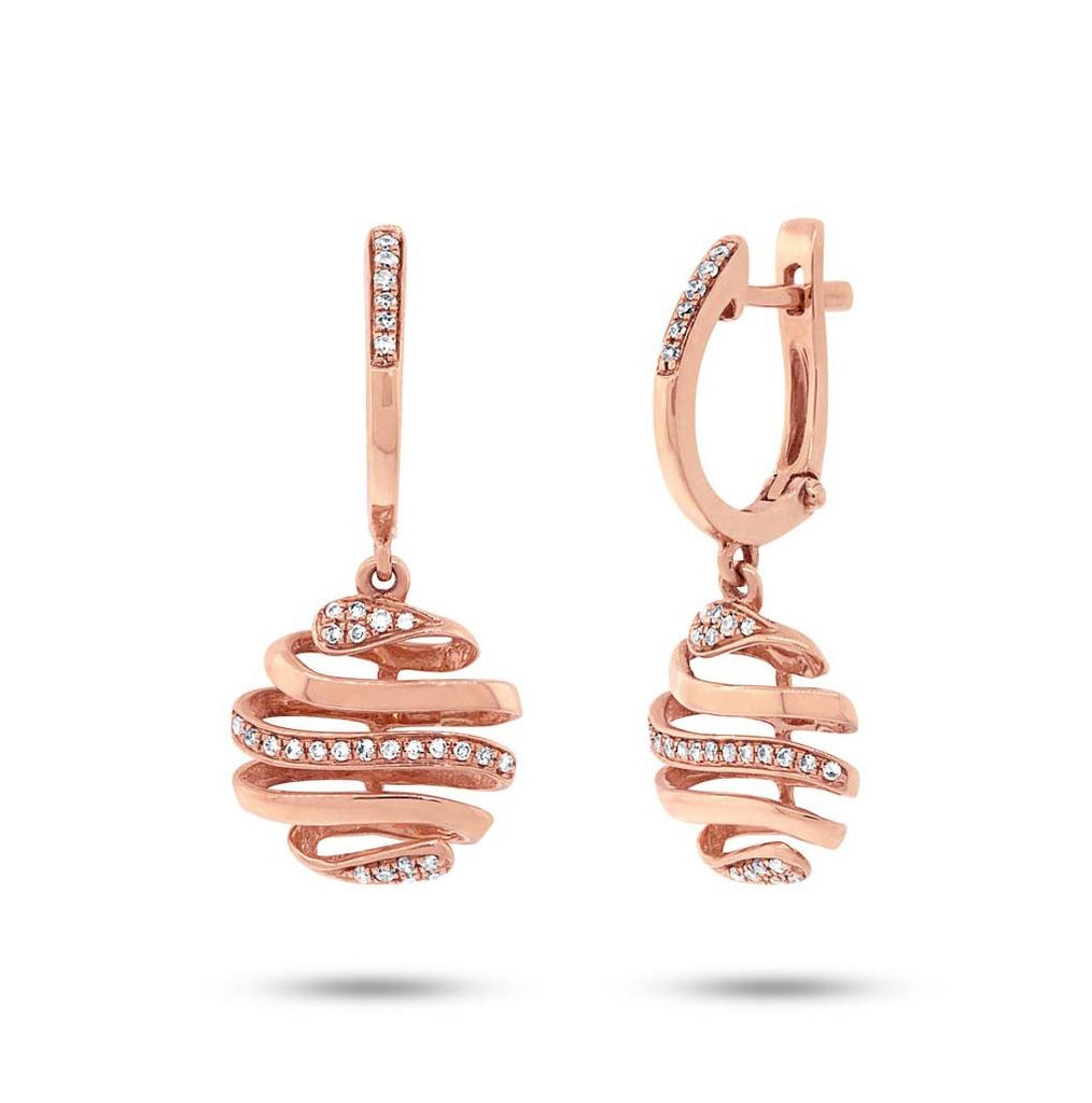 0.20 Ctw 14k Rose Gold Diamond Earring